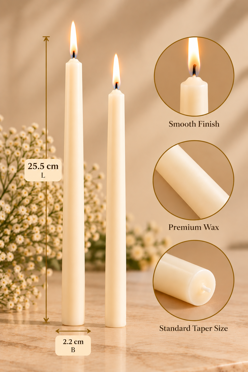 2-Piece Taper Candle Set